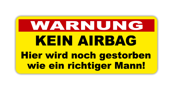 Aufkleber Kein Airbag